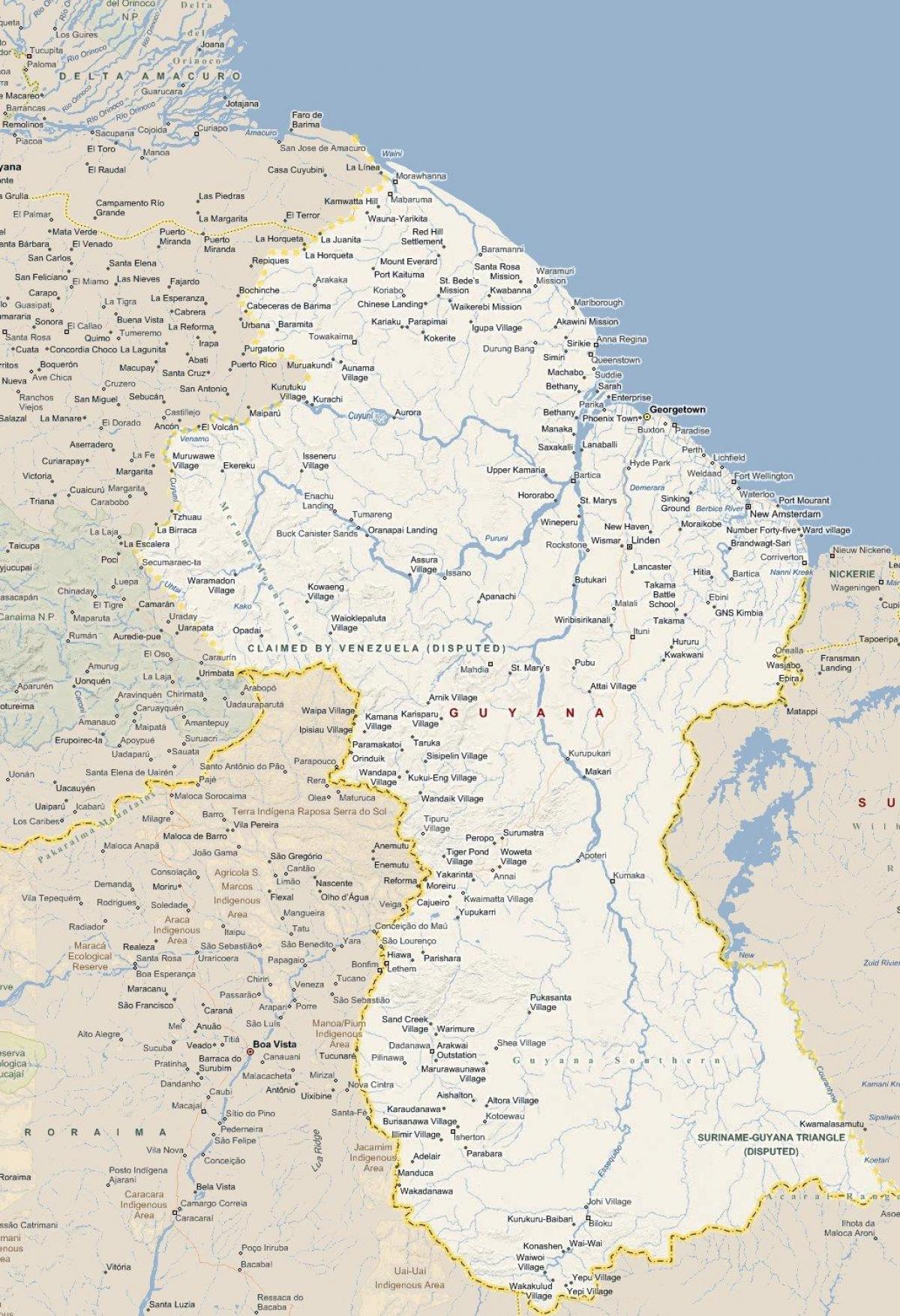 แผนที่ของน้ำเงินเขียวบนถนน