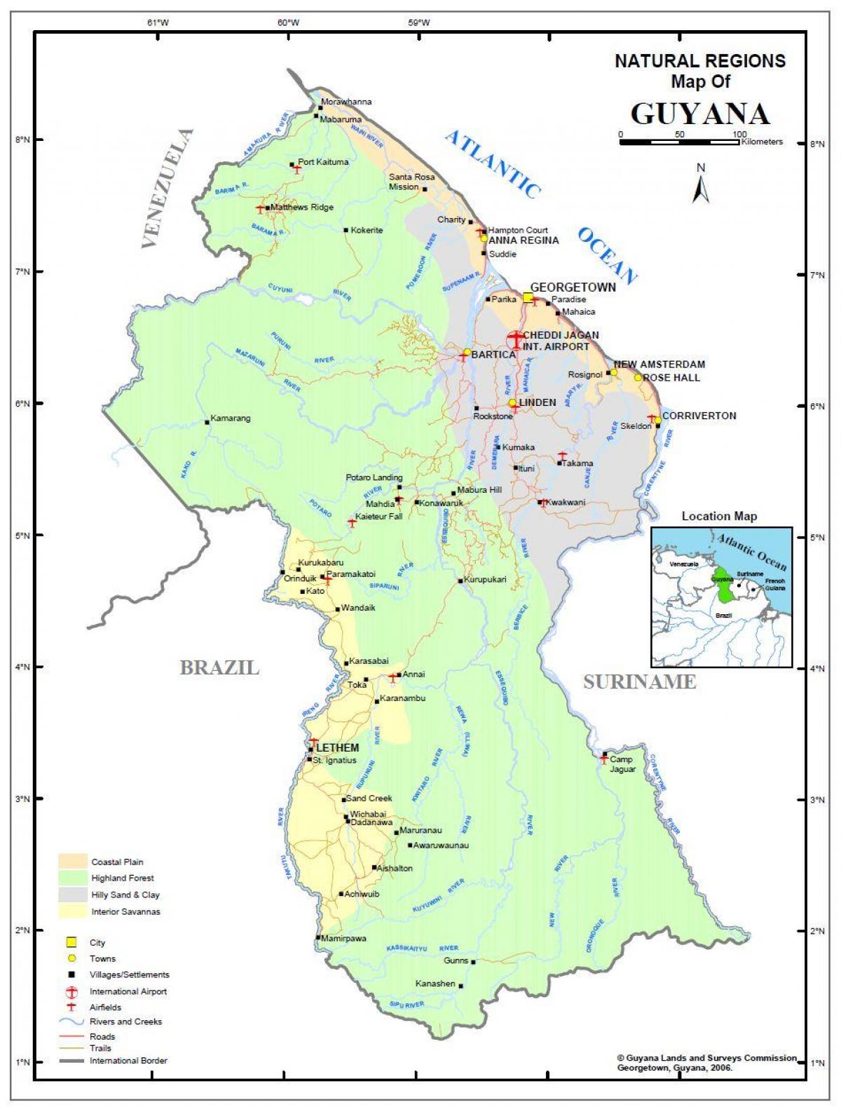 แผนที่ของน้ำเงินเขียวทรัพยากรธรรมชาติ