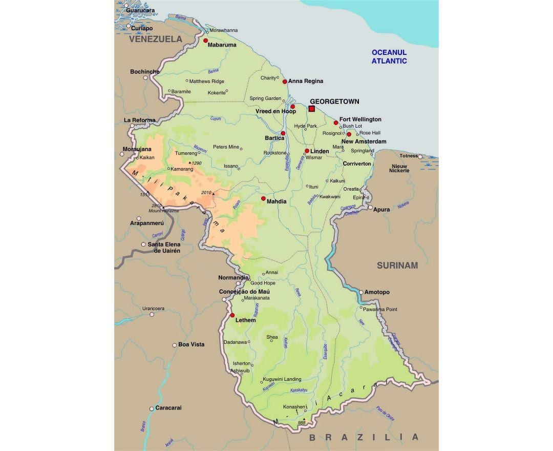 แผนที่ของน้ำเงินเขียวแสดงในเมือง