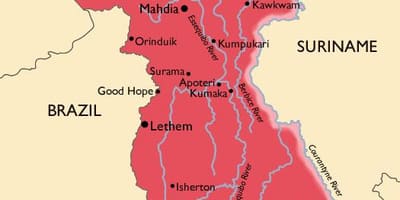 แผนที่ของกูยาน่า name