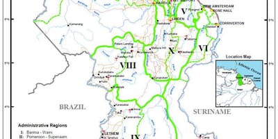แผนที่ของน้ำเงินเขียวแสดงในสิบหลักดินแดน